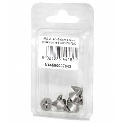 Viti autofilettanti a testa svasata piana DIN7982 Inox A2 6,3x13mm 8pz N44590007643