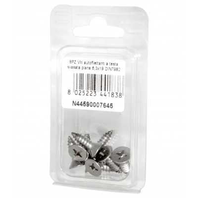 Viti autofilettanti a testa svasata piana DIN7982 Inox A2 6,3x19mm 8pz N44590007645