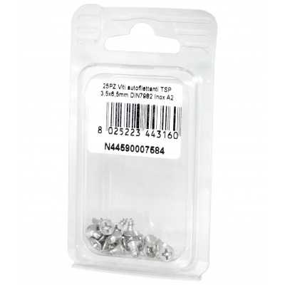 Viti autofilettanti a testa svasata piana DIN7982 Inox A2 3,5x6,5mm 25pz N44590007584