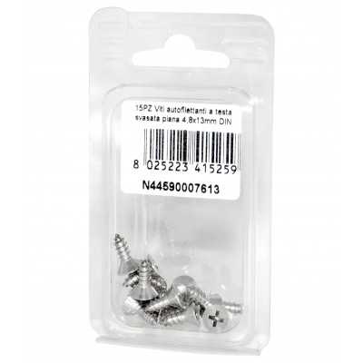 Viti autofilettanti a testa svasata piana DIN7982 Inox A2 4,8x13mm 15pz N44590007613