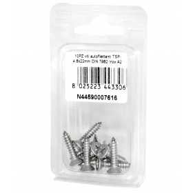 Viti autofilettanti a testa svasata piana DIN7982 Inox A2 4,8x22mm 10pz N44590007616