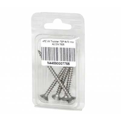 DIN 7505 A2 Stainless Steel Chipboard screws 6x70mm 4pcs N44590007755