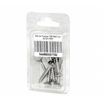 Viti Truciolari a testa svasata piana Inox A2 DIN7505 6x40mm 8pz N44590007752