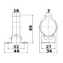 Stainless steel circlip to lock boat hooks 30/35mm OS3435700