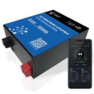 Ultimatron 12.8V 300Ah 12V LiFePO4 Lithium Battery with BMS Smart Bluetooth ULULM12300