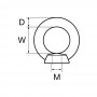 Stainless Steel M10 Female Screw Pad Eye with circular eye N61542107402