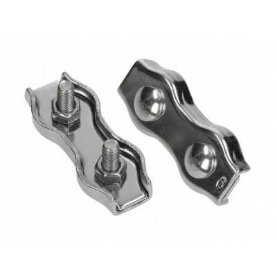 Stainless Steel flat double clamps for 3 mm wire N60542628150