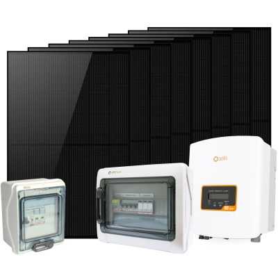 Kit Fotovoltaico 3.2kW monofase con Inverter Solis 3kW + Quadro DC 1000V e Quadro AC 3kW