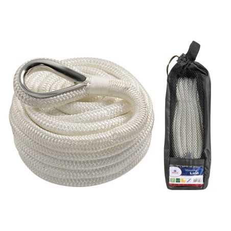High-strength spliced mooring line Ø 16mm 11mt White OS0644373