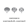 Kit 10 Bottoni a scatto Inox A+B Testa femmina e C Maschio da fissare N20543002740-0%