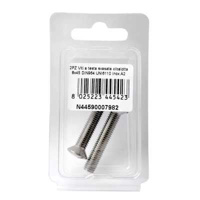Viti a testa svasata con calotta DIN 964 UNI 6110 Inox A2 8x45mm 2Pz N44590007982