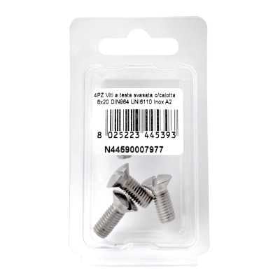 Viti a testa svasata con calotta DIN 964 UNI 6110 Inox A2 8x20mm 4Pz N44590007977