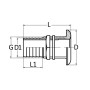 Scarico a mare in ottone cromato Filetto 1 pollice Portagomma 30mm N42038201701-0%