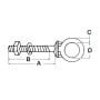 Golfare maschio a vite Inox con perno e occhio 12x120mm N61542100117-0%