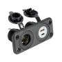 Presa accendisigari nera 12/24V 5V 4.8A con doppia USB-A + USB-C OS1451606-18%