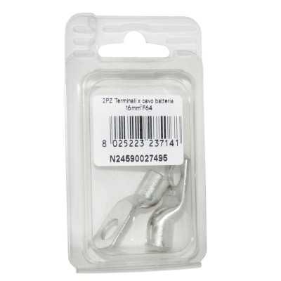 Kit 2 Terminali Cavo Batteria 16mmq Foro 6.4mm N24590027495-0%