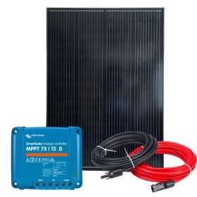 Kit Barca Camper 12V 150W + SmartSolar MPPT 15A + Kit Cavi N151030200250