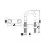 AISI304 U-bolt 60mm Ø4xh30mm thread 30mm wheelbase N61842700269