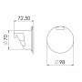 White shower head housing Ø70/98mm with watertight cover N42737302441