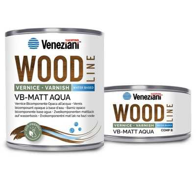 Veneziani WOOD VB-MATT AQUA 7W6.324 1L TC water-based Matt Varnish YM473COL526