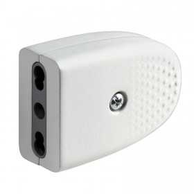 Space-saving electrical socket 2P+T 10/16A 250V white two-way N50523521207