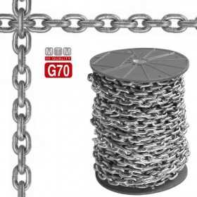 DIN766 G70 Galvanised steel calibrated chain 8mm 30m for winches MT011070830