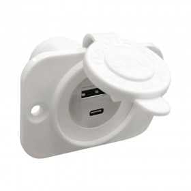 A-Type USB plug + C-Type white 12/24V 4.8A OS1451615