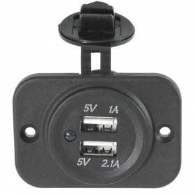 Double USB Socket panel with cover Black colour N50523027250