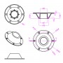 Conical aluminum replacement base 166mm for table legs 60mm N30713611521