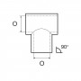 Light stainless steel inclined tee at 90° - Tube D.22 mm N60840500150