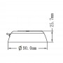 White LED Ceiling Light 12V 2.2W 204lm 3200K 90mm IP67 with Switch N50326501180