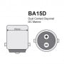 Lampadina LED 10-30V BA15D 3W Luce Bianca Calda 3000K N50227502218-10%