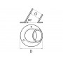 Stainless steel round base at 60° - Tube D.22mm N60840528026