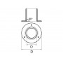 Stainless steel round base at 90° 25mm N60840528029