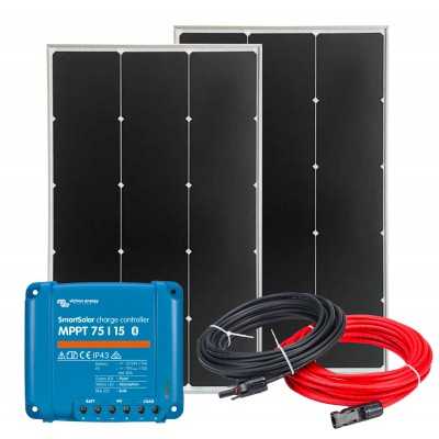 12V 220W BC Solar Kit + 15A MPPT SmartSolar Charger + Cable Kit N151030200244