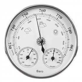 Barometer Thermo Hygrometer 128mm Silver for Boat Camping Home N101568005394