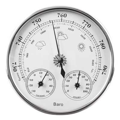 Barometro Termo-Igrometro 128mm Silver per Barca Campeggio Casa N101568005394-20%