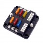 6-way fuse holder for automotive flat fuses with LED display OF012826