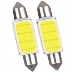 2 Lampadine LED a Siluro 12V 5W 7000K Bianco Freddo 39mm COB39-12LED N50227550353-0%