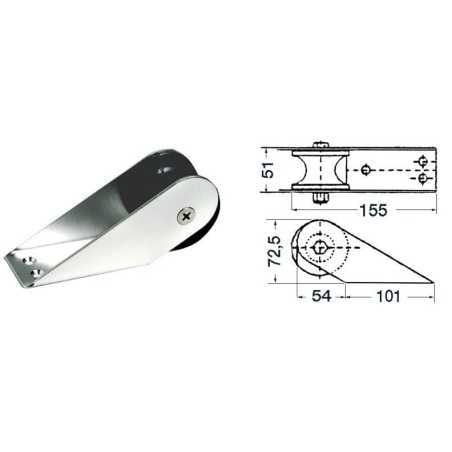 Musone di prua in acciaio inox lucidato - 155x51mm OS0111882-40%