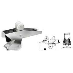 StainleStainless Steel Steel Seesaw Bow Roller for Anchors max 14kg 320x90x70mm Nylon Pulley OS0141900