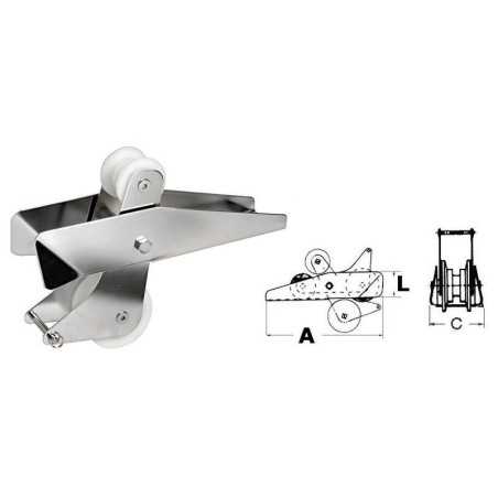 Musone a Ribalta in Inox per Ancore max 14kg 320x90x70mm Puleggia nylon OS0141900-18%