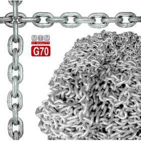 Catena Calibrata Zincata Alta Resistenza G70 Ø10mm 50mt 30x15mm 115kg MT011071150-25%
