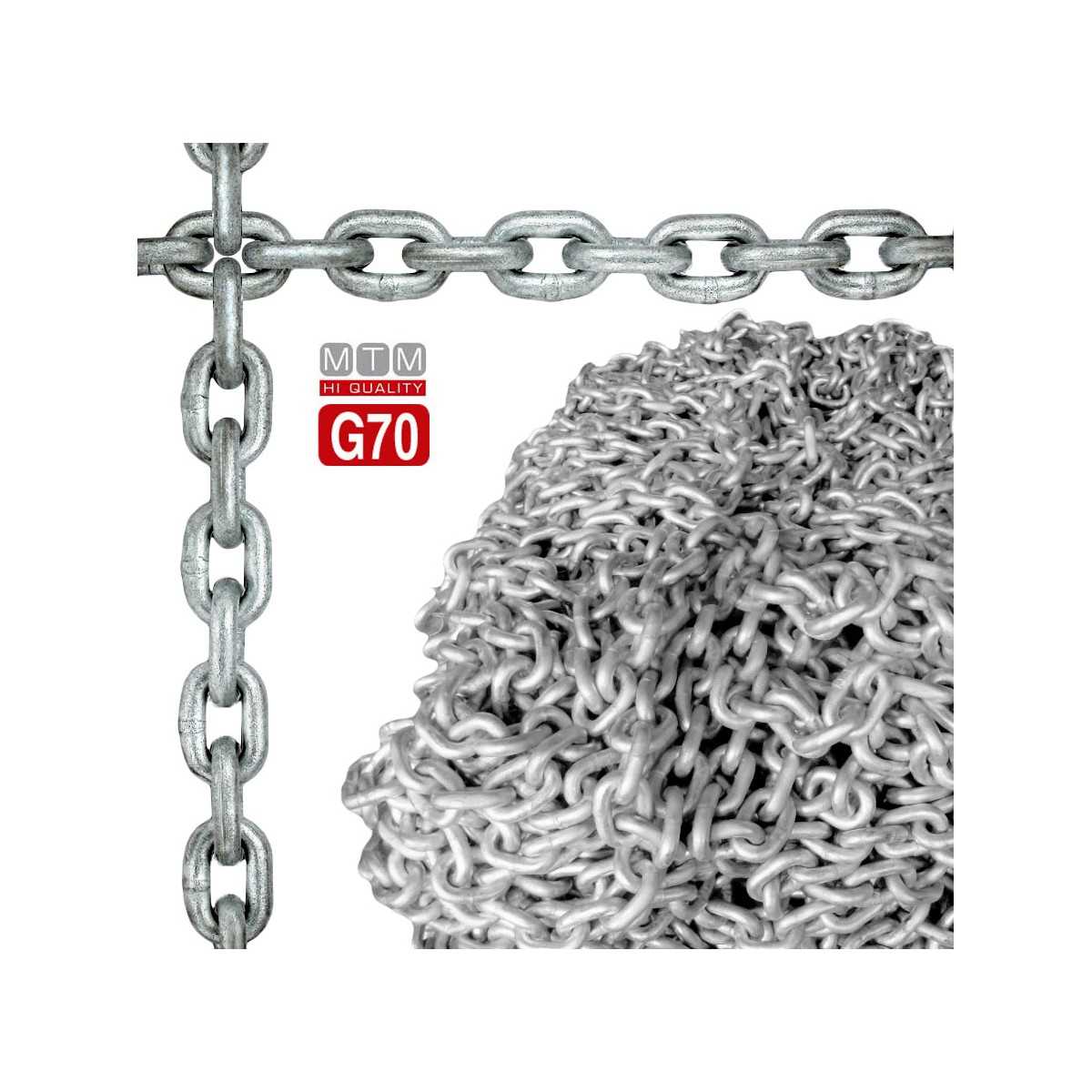 50m catena in acciaio zincato 2mm