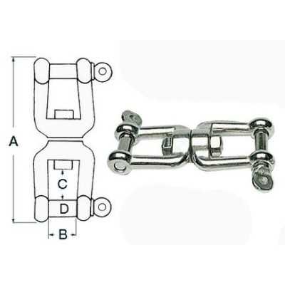 Girella in acciaio Inox - Forcella-forcella Perno 6 mm N10701800490-40%