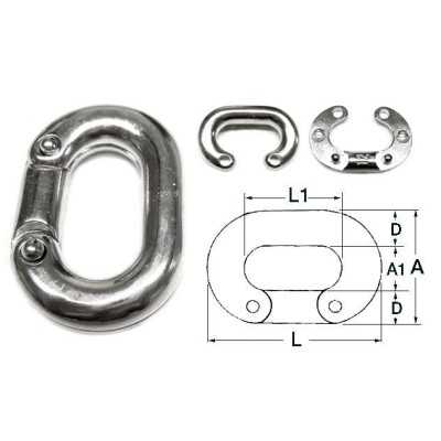 Falsamaglia in Acciaio inox per giuntura catena calibrata 6mm N12401502132-5%