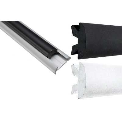 Black PVC Fender Profile 16mt for aluminium support H56mm MT38321561