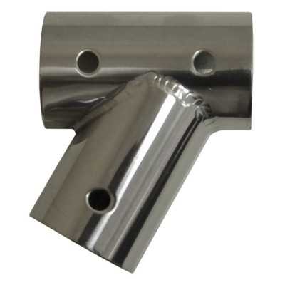 Tee inclinato destra 60° in acciaio inox leggero - Tubo D.22 mm MT0634322-5%