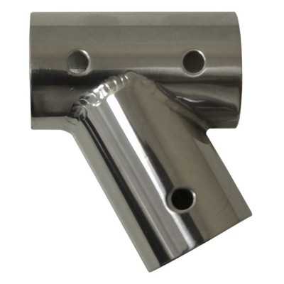 Tee inclinato sinistra 60° in acciaio inox leggero - Tubo D.22 mm MT0634323-5%