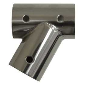 Tee inclinato sinistra 60° in acciaio inox leggero - Tubo D.25 mm N60840500155SX-5%